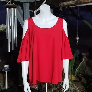 Peter Nygård Cold Shoulder X-Back 3/4 Bell Sleeve